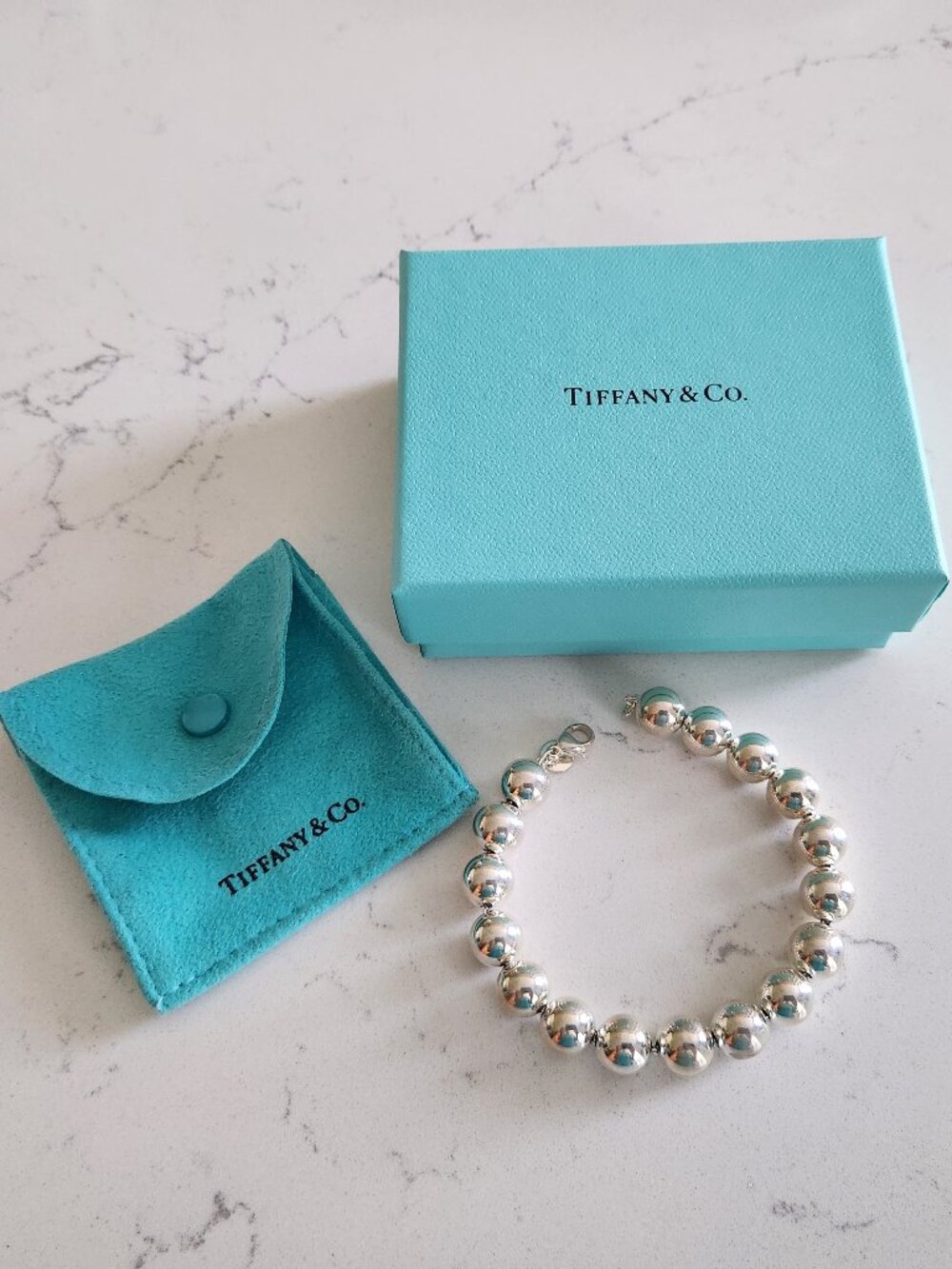 Tiffany & Co. Sterling Silver HardWear 17 Ball Bracelet